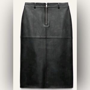 Zara Black faux Leather Skirt